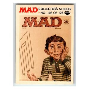 MAD Alfred E Neuman 1965 Collectors Sticker No.108 E.C. Publications